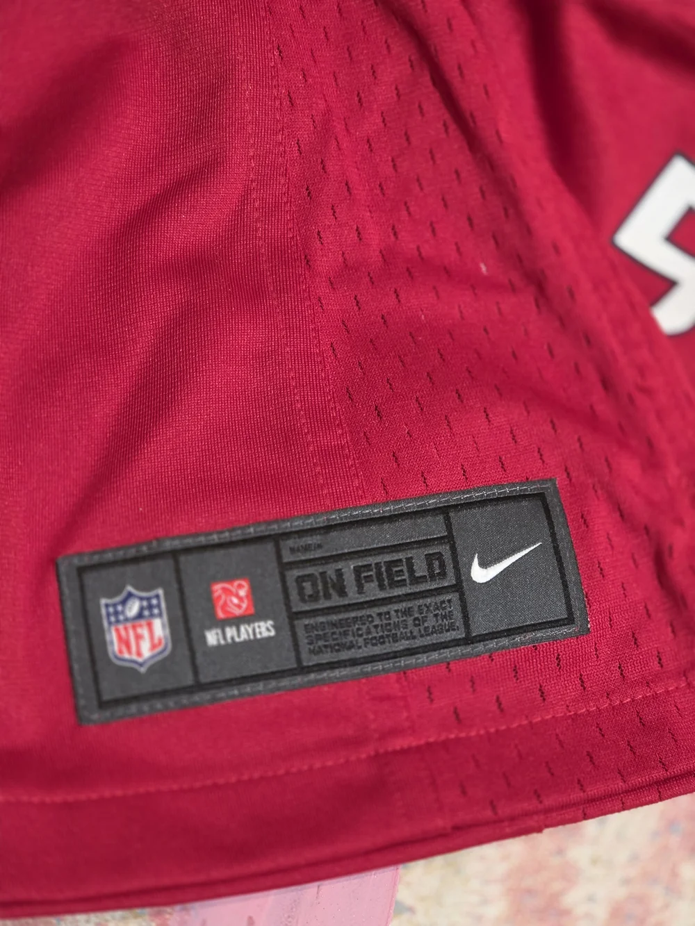 Nike Texans #56 Red Football Jersey with Black Accents